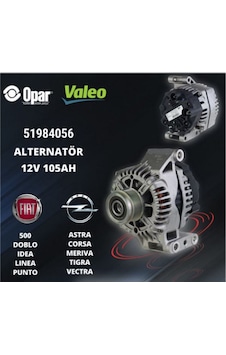 Valeo 12v 105 Amper Fiat Doblo 1.3 Jtd Alternatör - Şarj Dinamosu Valeo 12v 105 Amper Fiat Doblo 1.3 Jtd Alternatör - Şarj Dinamosu