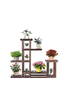Dekoratif 7 Raflı Ahşap Saksılık Çiçeklik - 120x120 Cm Çok Katlı Salon Balkon Standı Kahverengi Dekoratif 7 Raflı Ahşap Saksılık Çiçeklik - 120x120 Cm Çok Katlı Salon Balkon Standı Kahverengi