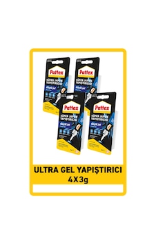Pattex Ultra Gel Süper Japon Yapıştırıcısı 3g, 4'lü Paket