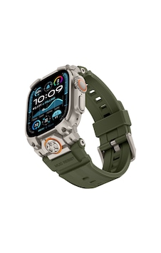 Watch Ultra 49mm Uyumlu Mohseven İwatch Armor Silikon Kordon Titanyum-yeşil Watch Ultra 49mm Uyumlu Mohseven İwatch Armor Silikon Kordon Titanyum-yeşil
