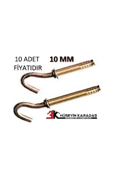 Meridyen Kancalı Açık Gömlek Çelik Dubel 10 Mm 10 Adet