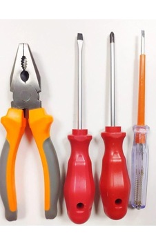 Profesyonel El Aletleri Seti, 180mm Pense, Yıldız Ve Düz Tornavida, Kontrol Kalemi, 4 Parça Profesyonel El Aletleri Seti, 180mm Pense, Yıldız Ve Düz Tornavida, Kontrol Kalemi, 4 Parça