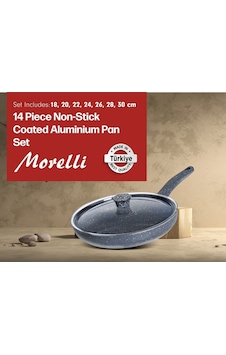 Morelli 14 Pcs Granit Kapaklı Tava Seti