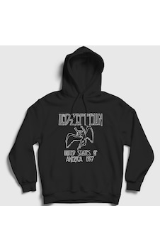 Presmono Unisex Logo Led Zeppelin Kapüşonlu Sweatshirt Siyah