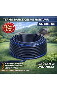 Termo Kauçuklu Bahçe Hortumu 50 Metre Dayanıklı 3 Katlı Sağlam Su Sulama Yıkama Hortum 12.5 Mm 1/2" Termo Kauçuklu Bahçe Hortumu 50 Metre Dayanıklı 3 Katlı Sağlam Su Sulama Yıkama Hortum 12.5 Mm 1/2"