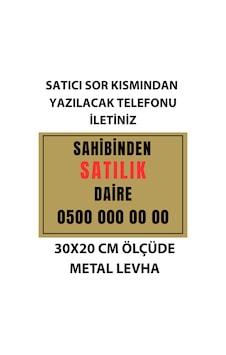 Sahibinden Satılık Levha Altın Metal 20x30 Cm Kişiye Özel Telefon Numaralı