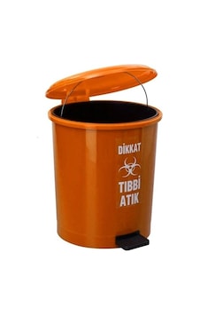 Safell Pedallı Tıbbi Atık Çöp Kovası 40 Litre İç Kovalı Turuncu Safell Pedallı Tıbbi Atık Çöp Kovası 40 Litre İç Kovalı Turuncu