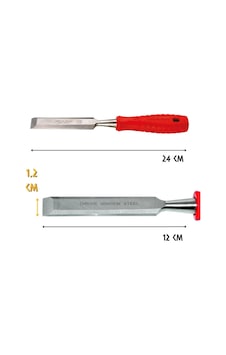 Cer-pa Norm Plastik Saplı Düz Iskarpela - Ahşap Oyma Bıçağı - 12 Mm - 24 Cm.