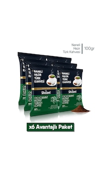 Shazel Naneli Türk Kahvesi 100 Gr 6'lı Paket Shazel Naneli Türk Kahvesi 100 Gr 6'lı Paket