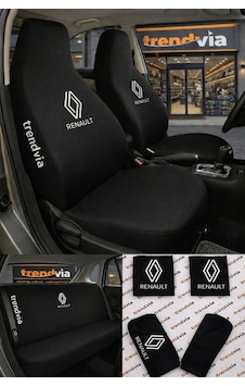 Renault Yeni Logolu Oto Koltuk Kılıfı Ön Arka Set Penye Universal Koltuk Koruyucu Servis Kılıfı 97153458