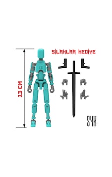 Robot 13 Dummy Turkuaz Gri Tüm Eklemleri Hareketli Aksiyon Figürü Oyuncak Robot 13 Dummy Turkuaz Gri Tüm Eklemleri Hareketli Aksiyon Figürü Oyuncak