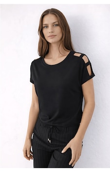 Fashion Friends Bayan T Shirt 26y0195k1 Siyah Fashion Friends Bayan T Shirt 26y0195k1 Siyah