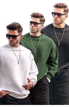 Madmext Ekru/haki/siyah Bisiklet Yaka Oversize Şardonlu Basic Erkek 3'lü Paket Sweatshirt E7448 Ekru/haki/siyah Madmext Ekru/haki/siyah Bisiklet Yaka Oversize Şardonlu Basic Erkek 3'lü Paket Sweatshirt E7448 Ekru/haki/siyah