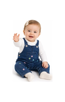 Bebegen Kız Bebek Ekru Mavi Renkli Çiçek Nakışlı Badili Kot Salopet Tulum Çok Renkli Bebegen Kız Bebek Ekru Mavi Renkli Çiçek Nakışlı Badili Kot Salopet Tulum Çok Renkli