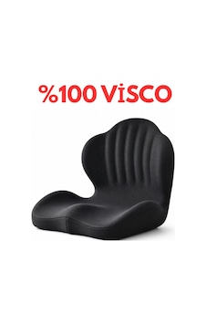 %100 Visko 5d Tasarım Bel Ve Oturma Minderi, Viskoelastik, Siyah, Araba Ve Ofis Koltuğu İçin