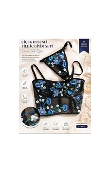 Özlem & Donex Özlem&donex Çiçek Desenli İç Giyim Seti siyah Özlem & Donex Özlem&donex Çiçek Desenli İç Giyim Seti siyah
