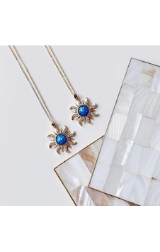 Solare Blue Çelik Kolye Gold Gümüş Solare Blue Çelik Kolye Gold Gümüş