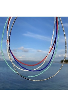 Kum Boncuk Kolye Siyah-beyaz-pembe-mavi-kırmızı-yeşil-mor-bordo 4 Çok REnkli Kum Boncuk Kolye Siyah-beyaz-pembe-mavi-kırmızı-yeşil-mor-bordo 4 Çok REnkli