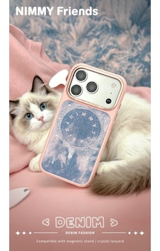 İphone 18 Pro Max Uyumlu Magsafe Özellikli Gerçek Kot Kaplamalı Metal Tuşlu Pembe Kılıf İphone 18 Pro Max Uyumlu Magsafe Özellikli Gerçek Kot Kaplamalı Metal Tuşlu Pembe Kılıf