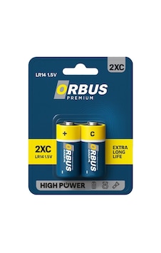 Orbus Premium 2xc Lr14 C Tipi 1.5v Alkalin Orta Boy Pil - 5 Paket 10 Pil Orbus Premium 2xc Lr14 C Tipi 1.5v Alkalin Orta Boy Pil - 5 Paket 10 Pil