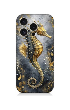 Apple Uyumlu iPhone 15 Pro Max Altın Denizatı Desenli Silikon Kılıf Silikon Apple Uyumlu iPhone 15 Pro Max Altın Denizatı Desenli Silikon Kılıf Silikon