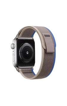 Watch 10 42mm Uyumlu Omsy Krd-77 Hasır Kordon-gri-mavi Watch 10 42mm Uyumlu Omsy Krd-77 Hasır Kordon-gri-mavi