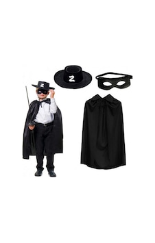 Zorro - 735 - Pelerini Şapkası Ve Maske Seti - Csmo-tex - Çocuk Boy Zorro - 735 - Pelerini Şapkası Ve Maske Seti - Csmo-tex - Çocuk Boy