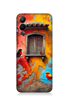 Tecno Pova 3 Uyumlu Pencerede Renkli Kuşlar Desenli Silikon Kılıf Çok Renkli Tecno Pova 3 Uyumlu Pencerede Renkli Kuşlar Desenli Silikon Kılıf Çok Renkli