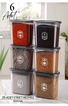 Kitchen Life 6'lı Şeffaf Antrasit Dikdörtgen Saklama Kabı Seti 1800ml - Çoklu Set Yapılabilen Set Erzak Antrasit Kitchen Life 6'lı Şeffaf Antrasit Dikdörtgen Saklama Kabı Seti 1800ml - Çoklu Set Yapılabilen Set Erzak Antrasit