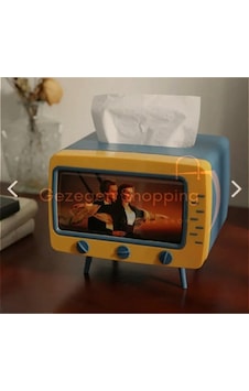 Tv Şeklinde Retro Telefonluk Peçetelik Hediyelik Telefon Aksesuarları Mavi Tv Şeklinde Retro Telefonluk Peçetelik Hediyelik Telefon Aksesuarları Mavi