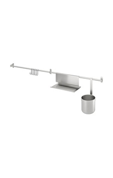 Duvar Rayı, Paslanmaz Çelik, 112 Cm, Kancalı, Kutulu Ve Tablet Standlı Duvar Rayı, Paslanmaz Çelik, 112 Cm, Kancalı, Kutulu Ve Tablet Standlı