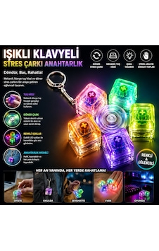 Işıklı Klavyeli Stres Çarkı Anahtarlık Işıklı Klavyeli Stres Çarkı Anahtarlık