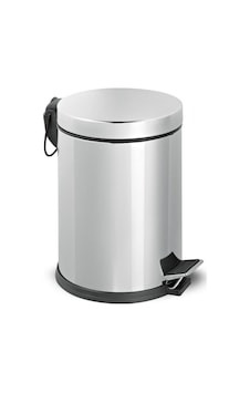 Efor Metal Paslanmaz Pedallı Çöp Kovası 16 Litre Çelik