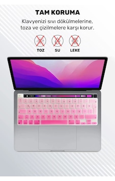 Apple Uyumlu MacBook Pro 13 Inc 2020/2022 M1/m2 A2338 Pembe Türkçe Krakterli Silikon Klavye Koruyucu Kılıf Çok Renkli Apple Uyumlu MacBook Pro 13 Inc 2020/2022 M1/m2 A2338 Pembe Türkçe Krakterli Silikon Klavye Koruyucu Kılıf Çok Renkli