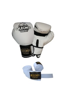 Kogam Leon Blade Boks, Kick Boks Ve Muay Thai Eldiveni+Bandaj Beyaz
