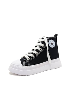 Gdt Ayakkabı Unisex Siyah Keten Bilekli Bağcıklı Çocuk Sneakers Gdt Ayakkabı Unisex Siyah Keten Bilekli Bağcıklı Çocuk Sneakers