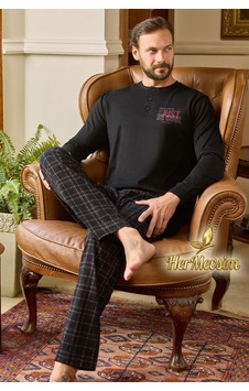 Hermevsim Aydoğan Erkek Pijama Takımı %100 Pamuk Süprem Patlı Yaka Uzun Kol Siyah Tuna 240798 Hermevsim Aydoğan Erkek Pijama Takımı %100 Pamuk Süprem Patlı Yaka Uzun Kol Siyah Tuna 240798