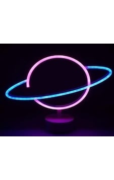 Neon Işıklı Satürn Lamba Pil+usb Mz-n15 Çok Renkli Neon Işıklı Satürn Lamba Pil+usb Mz-n15 Çok Renkli