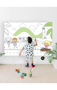 Postermanya Pster21317 Sahil, Deniz Kenarı Eğitici Dev Boyama Kağıdı, Çocuklar Için Aktivite Boyama Rulosu 90x130cm Postermanya Pster21317 Sahil, Deniz Kenarı Eğitici Dev Boyama Kağıdı, Çocuklar Için Aktivite Boyama Rulosu 90x130cm