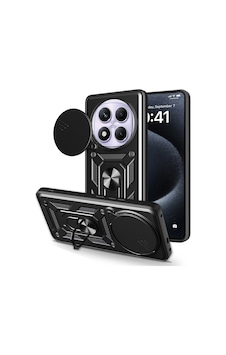 Vendas Xiaomi Redmi Note 14 Pro 4g Kılıf Magnetik Standlı Kamera Korumalı Zore Sürgülü Kapak Siyah Vendas Xiaomi Redmi Note 14 Pro 4g Kılıf Magnetik Standlı Kamera Korumalı Zore Sürgülü Kapak Siyah