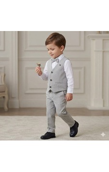 Veraye Socks Yelekli 3lü Takım Beyaz - Gri