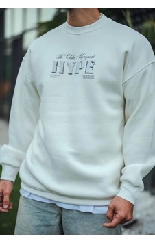 Rkm Ticaret Üç İplik Bisiklet Yaka Baskılı Sweatshirt - Beyaz Rkm Ticaret Üç İplik Bisiklet Yaka Baskılı Sweatshirt - Beyaz