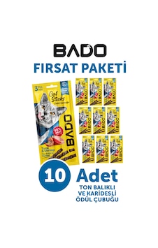 Bado Kedi Ödül Çubuğu Ton Balıklı Ve Karidesli 3x5gr 10lu Bado Kedi Ödül Çubuğu Ton Balıklı Ve Karidesli 3x5gr 10lu