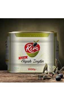 Rem Sofralık Siyah Zeytin Teneke 2 KG Rem Sofralık Siyah Zeytin Teneke 2 KG