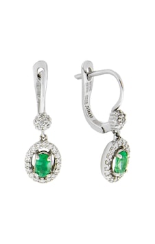 0,88 Ct Zümrüt Pırlanta Küpe 0,88 Ct Zümrüt Pırlanta Küpe