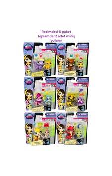 Miniş Littlest Petshop Tam 6 Paket Birden Lisanslı Kutulu Minişler Oyuncak