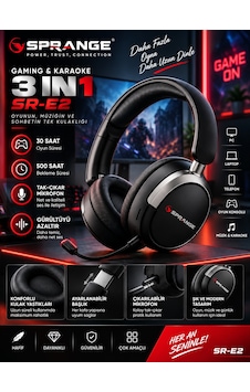 Sprange Bluetooth 6.0 Aktif Gürültü Engellemeli Kablosuz Kulaklık Çıkarılabilir Mikrofonlu - Sd Kart Destekli Sr-e2 Sprange Bluetooth 6.0 Aktif Gürültü Engellemeli Kablosuz Kulaklık Çıkarılabilir Mikrofonlu - Sd Kart Destekli Sr-e2