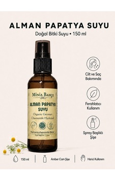 Minia Bahçe Saf ve Katkısız Alman Papatyası Hidrosolü Alman Papatya Suyu 150 ML Minia Bahçe Saf ve Katkısız Alman Papatyası Hidrosolü Alman Papatya Suyu 150 ML