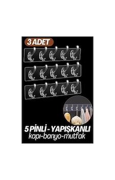 5 Pinli 3 Lü Set Yapışkanlı Askı Xenoty Design 718948 Şeffaf 5 Pinli 3 Lü Set Yapışkanlı Askı Xenoty Design 718948 Şeffaf