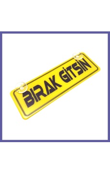 Bezos Bırak Gitsin Yazılı Sarı Dekor Plaka Vantuzlu Cam Süsü 22x7.5cm Nıda Bezos Bırak Gitsin Yazılı Sarı Dekor Plaka Vantuzlu Cam Süsü 22x7.5cm Nıda
